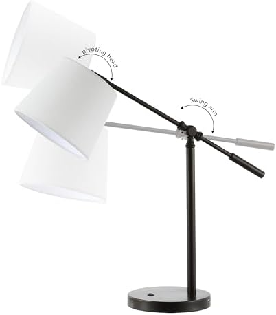 JONATHAN Y Troy Task Lamp 24" Adjustable Metal USB Port, Oil Rubbed Bronze
