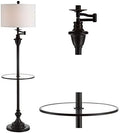 JONATHAN Y Cora 60" Metal Swing Arm Floor Lamp, Oil Rubbed Bronze/Clear