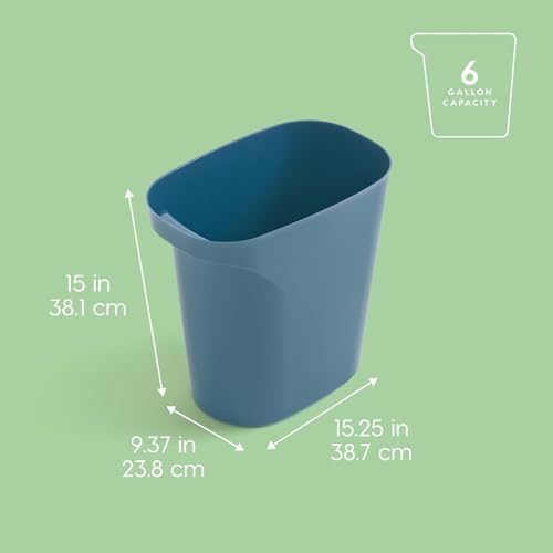 Bundle of IRIS USA 6 Gallon Plastic Wastebasket 3-Pack + 20 Gallon Lockable Storage Bins 4-Pack + 35 Qt File Box 4-Pack Eco Friendly Sustainable, Navy Made with Recycled Materials