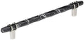 Amerock 8" Carrione Marble Black/Polished Nickel Drawer Pull