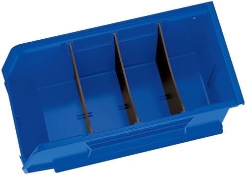 Akro-Mils 41230 Plastic Width Dividers for AkroBins Stackable Storage Bins Model 30230, Custom Storage Inserts for Tools, Crafts & Supplies, 6-Pack, Black