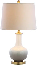 JONATHAN Y Gradient 25" Ceramic Metal LED Table Lamp Bedside, White/Gray