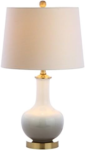JONATHAN Y Gradient 25" Ceramic Metal LED Table Lamp Bedside, White/Gray