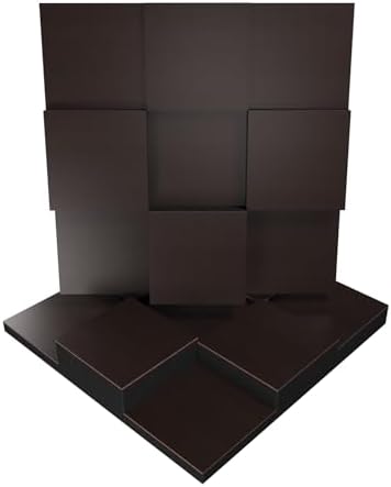 2 PACK — Acoustic Soundproofing Diffusion Panel | Acoustic Treatment for Recording Studio Home Office Podcast Living Room | Absorption - Reflection | Color Plates: (Wenge, EDISON)