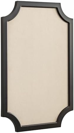 Hogan Framed Scalloped Decorative Wall Pinboard; Black; 24 x 36; Rustic Modern Farmhouse Bulletin Board for Wall Organization and Decorative Displays
