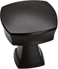 Amerock 10 Pack 1-1/4" Square Stature Matte Black Cabinet Knob