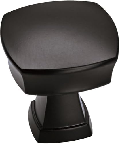 Amerock 10 Pack 1-1/4" Square Stature Matte Black Cabinet Knob