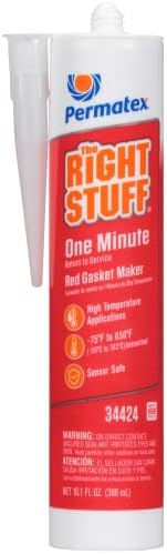 Permatex 34424 Right Stuff 1 Minute Red High Temperature Gasket Maker, 10 oz