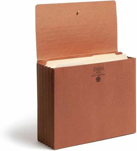 Smead End Tab Wallet, 5-1/4" Expansion, Flap and Cord Closure, Letter Size, Redrope, 10 per Box (71144)