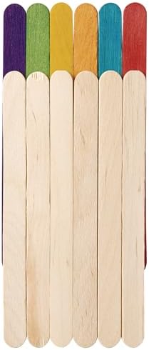 Colorations Colored Wood Craft Sticks, 1,000 Pieces, Ages 3+, PreK+ | Popsicle-Style Sticks, 4 1/2" x 3/8", High-Quality Kids' Crafts and STEAM Activities