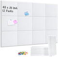 DOLLAR BOSS Felt Cork Board Tiles 48" x 36" Bulletin Board, 12 Pcs White