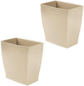 iDesign Small Plastic Bathroom Trash Can, Slim Rectangle, 2-Pack, Brown