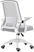 Comfy Chair Office Chair Ergonomic Desk Chair with Adjustable Height and Lumbar Support for Home Office Bedroom Meeting Room Swivel Chairs (Colour: Blue) (White)
