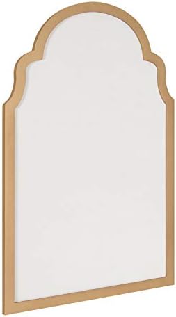 Kate and Laurel Holbrook Glam Framed Arch Fabric Pinboard, 24 x 36, Gold, Decorative Modern Bulletin Board for Wall