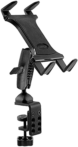 ARKON Mounts Heavy-Duty Clamp Slim-Grip Tablet Mount | Universal Tablet Fit | Solid C-Clamp | 360° Adjustable Viewing Angle | Compatible with iPad, Galaxy, Note, Tab, Pixel and more | TABRM086
