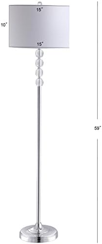 JONATHAN Y Aubrey Floor Lamp 59.5" Crystal Metal, Clear/Chrome
