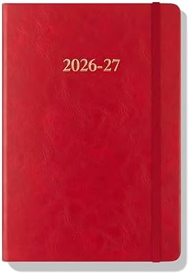 Wykeham's Executive 2026-27 Daily Journal Planner – Customization Available – Mid-Year Academic Diary – July 2026 to June 2027 (Crimson, 8.5"×5.5")