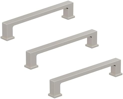 Amerock 10BX37032G10 | Satin Nickel Cabinet Pull | 5-1/16 inch (128mm) Center-to-Center | 30 Pack | Bridgeport | Furniture Hardware