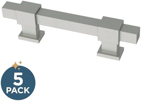 Franklin Brass 5 Pack Matte Brushed Nickel Cabinet Handles Adjustable Drawer Pulls for Kitchen Cabinet Knobs Dressers and Cupboards 1-3/8 to 4 inch (35–102mm) Hole Center | Adjusta-Pull™