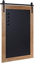 Kate and Laurel Samuels Wood Framed Chalkboard, 24 x 36, Rustic Brown and Charcoal, Magnetic Modern Farmhouse Wall Hanging Chalkboard