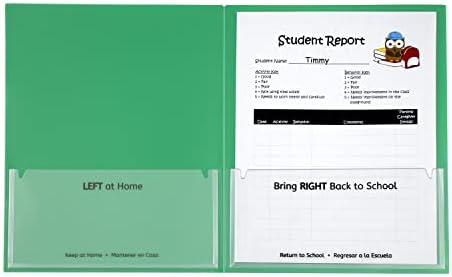 C-Line Classroom Connector School-to-Home Folders, Green, 25 per Box (32003) (Pack of 6)