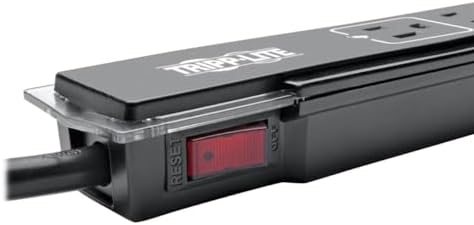 Tripp Lite 6 Outlet Surge Protector Power Strip, Black, 6ft Cord, Tel/Fax/Modem Protection, Right-Angle Plug, Lifetime Manufacturer's Guarantee & $75K Insurance (TLP606SSTELB)