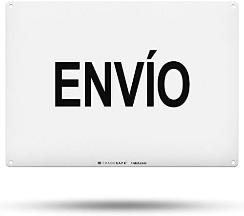 TRADESAFE Shipping Sign - Envío Spanish Sign, Quick Install Aluminum Safety Sign, Light Reflective, UV-Resistant, Waterproof Signs for Business, 14” X 10” Shipping Department Signs in Spanish