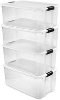 Sterilite 70 Qt Ultra™ Latch Box, Durable Clear Storage Bin w/Lid, 6 Pack