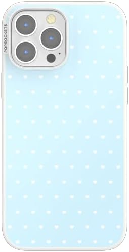 PopSockets iPhone 13 Pro Max Phone Case w/MagSafe- Sweet Heart Blue | Magnetic, Wireless Charging, Camera & Drop Protection, Blue, Phone, Women