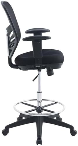 Modway Articulate Drafting Chair - Reception Desk Chair - Drafting Table Chair in Black