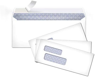 Amazon Basics #9 Security Tinted Double Window Envelopes for Invoices and Documents, Self-Seal, 3-7/8" x 8-7/8", White, 500-Pack