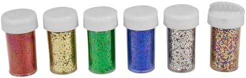 School Smart Craft Glitter, 3/4 Ounces, Assorted Colors, Pack of 6