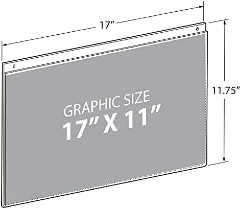 Azar Displays 162709 Horizontal Wall Mount Sign Holder, (10-Pack)