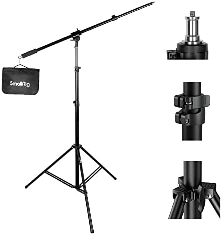SmallRig 9.2ft Light Stand with Boom Arm, Photography Lighting Tripod