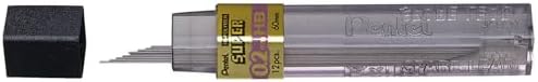 Pentel Super Hi-Polymer Lead Refill 0.2mm, Super Fine, HB, 12 Pieces/Tube (C502-HB)