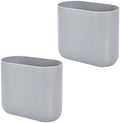 iDesign Small Slim Plastic Bathroom Trash Can, 2-Pack, Gray
