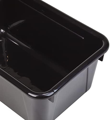 Storex Small Cubby Bins – Plastic Storage Containers for Classroom, 12.2 x 7.8 x 5.1 inches, Black, 5-Pack (62466A05C)
