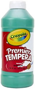 Crayola Premier Tempera Paint For Kids - Green (16oz), Kids Classroom Supplies, Great For Arts & Crafts, Non Toxic, Easy Squeeze Bottle