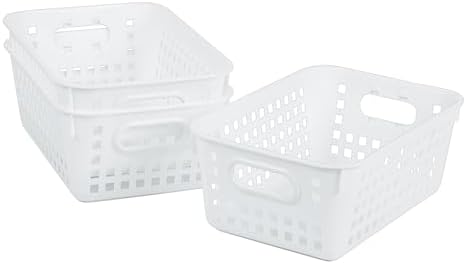 Really Good Stuff Medium Plastic Book Baskets, 11" x 7.5" x 4.5", 6-Pack