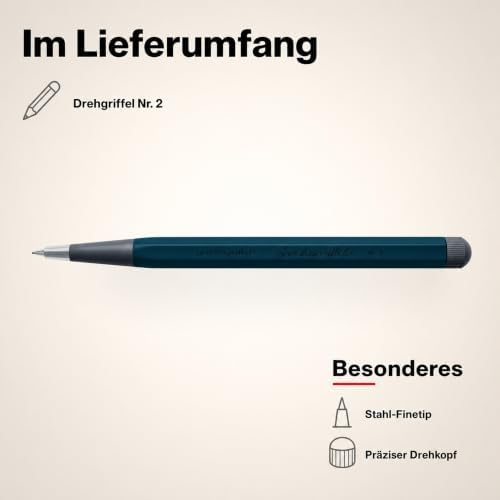 LEUCHTTURM1917 372222 Twist Pen No. 2, Pencil with Twist Mechanism, Aluminum, Steel, Design Award-Winning, Deep Sea - Pencil
