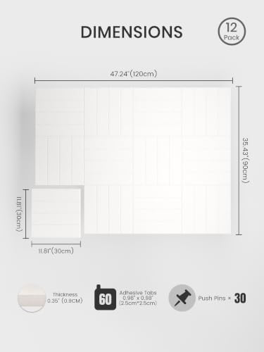 Bumusty 48" x 36" Large Cork Board Alternative, Milky White