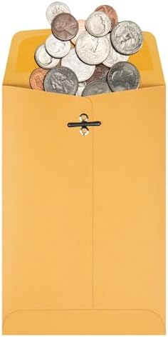 Quality Park 5 x 7-1/2 Clasp Envelopes, Clasp and Gummed Closures for Storing and Mailing, 28 lb Kraft Paper, 100 per Box (QUA37835)