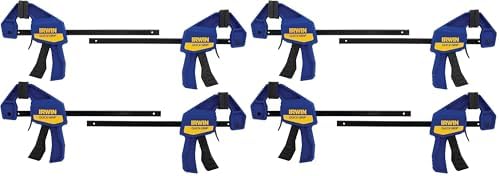 IRWIN Bar Clamp, 6", 8 Pack | QUICK-GRIP | One-Handed | Mini