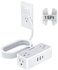 TESSAN Extension Cord 15 FT, Power Strip with 900J Surge Protection, Grey