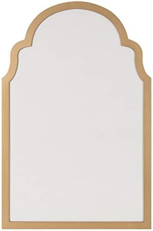 Kate and Laurel Holbrook Glam Framed Arch Fabric Pinboard, 24 x 36, Gold, Decorative Modern Bulletin Board for Wall