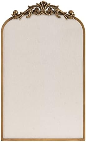 Kate and Laurel Arendahl Arch Pinboard; Gold; 19 x 31; Framed Arched Ornate Vintage Pinboard for Unique Display; Organization; and Decor Options