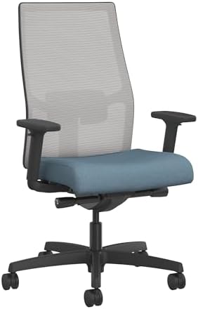HON Ignition 2.0 Ergonomic Office Chair, Adjustable Tilt, Swivel Wheels, Comfy for Long Hours, Home Office Desk Chairs, Blue