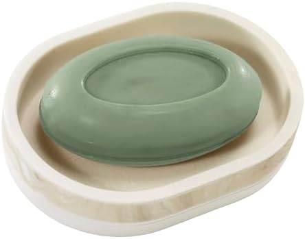 IZOD – Soap Dish, Hand-Painted Resin with Color-Blocked Marbled Detail, Perfect for Holding Bar Soap or Sponges on Bathroom & Kitchen Counters (Tidal)