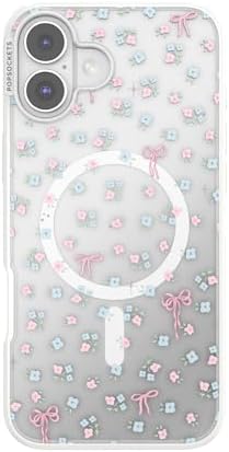 PopSockets iPhone 16 Plus Phone Case with MagSafe, Wireless Charging Compatible, Bow - Bows & Blooms