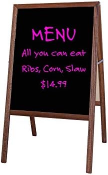 Flipside Products Marquee Easel, Stained Hardwood, White Dry Erase/Black Dry Erase, Menus, Announcements, Restaurants, Coffee Shops, Sale